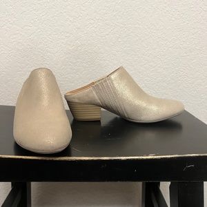 BCBG Champagne Mules